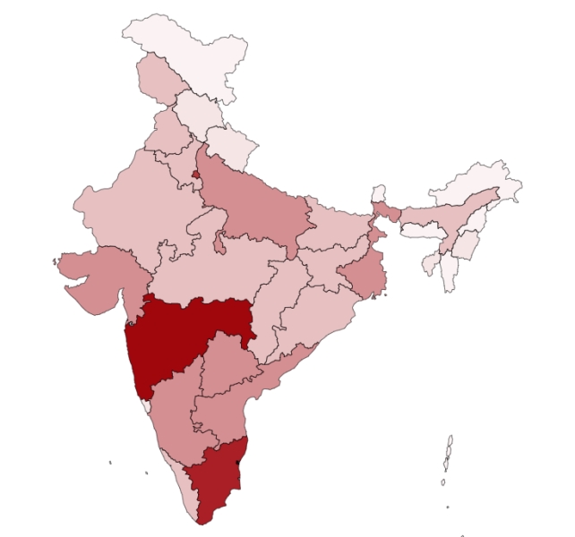 India coronavirus burden